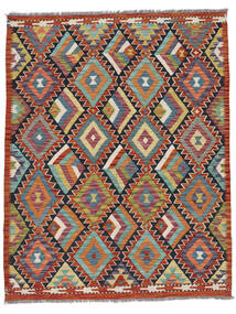  Kelim Afghan Old Style Matot 153X195 Tummanpunainen/Musta Carpetvista