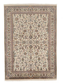 Kashmir Ren Silke Teppe 156X220 Brun/Beige Silke, India Carpetvista