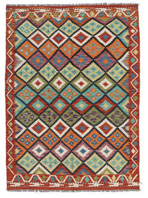  Orientalsk Kelim Afghan Old Style Teppe 147X207 Mørk Rød/Brun Ull, Afghanistan Carpetvista