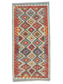 Kelim Afghan Old Stil Teppich 98X206 Braun/Dunkelrot Wolle, Afghanistan Carpetvista