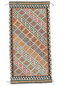 98X194 Kelim Afghan Old Stil Teppich Orientalischer Beige/Schwarz (Wolle, Afghanistan) Carpetvista