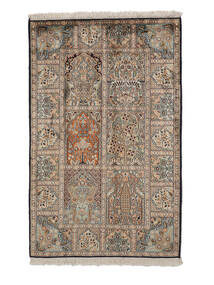  Orientalisk Kashmir Äkta Silke Matta 82X128 Brun/Orange Silke, Indien Carpetvista