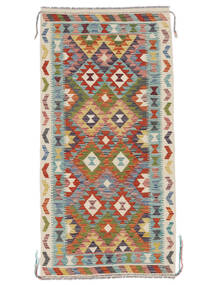 98X201 絨毯 キリム アフガン オールド スタイル オリエンタル 茶色/ベージュ (ウール, アフガニスタン) Carpetvista
