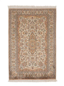絨毯 オリエンタル カシミール ピュア シルク 82X122 茶色/ベージュ (絹, インド)