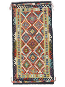  Kilim Afghan Old Style Rug 101X207 Wool Orange/Black Small Carpetvista