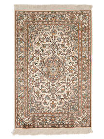 絨毯 カシミール ピュア シルク 64X97 茶色/ベージュ (絹, インド)