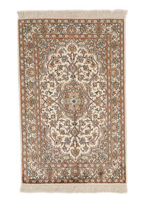 60X98 絨毯 オリエンタル カシミール ピュア シルク 茶色/ベージュ (絹, インド) Carpetvista