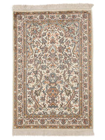64X97 絨毯 オリエンタル カシミール ピュア シルク 茶色/ベージュ (絹, インド) Carpetvista
