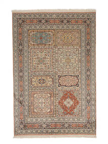 絨毯 オリエンタル カシミール ピュア シルク 126X188 茶色/オレンジ (絹, インド)