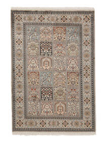  Orientalisk Kashmir Äkta Silke Matta 127X185 Brun/Mörkgrå Silke, Indien Carpetvista