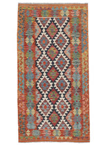  Orientalsk Kelim Afghan Old Style Teppe 99X195 Mørk Rød/Brun (Ull, Afghanistan)