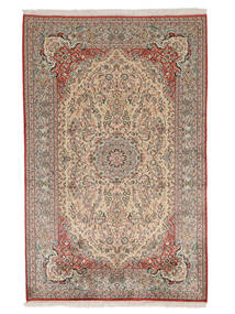 120X188 絨毯 カシミール ピュア シルク オリエンタル 茶色/オレンジ (絹, インド) Carpetvista