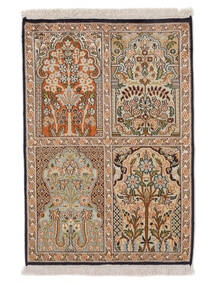  Kashmir Pure Silk Rug 65X93 Silk Brown/Orange Small Carpetvista