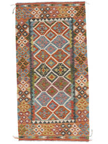  Orientalsk Kelim Afghan Old Style Teppe 102X202 Brun/Svart Ull, Afghanistan Carpetvista