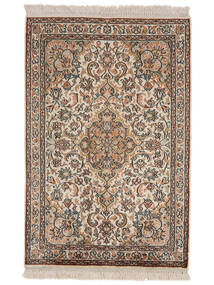  Kashmir Pure Silk Rug 62X97 Silk Brown/Beige Small Carpetvista