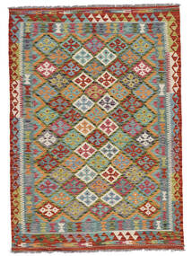 Kelim Afghan Old Style Teppe 149X209 Brun/Mørk Rød Ull, Afghanistan Carpetvista