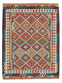 Kelim Afghan Old Stil Teppich 151X199 Dunkelrot/Orange Wolle, Afghanistan Carpetvista