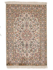  Kashmir Pure Silk Rug 62X95 Silk Brown/Beige Small Carpetvista