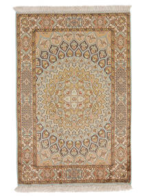  Kashmir Pure Silk Rug 61X93 Silk Brown/Orange Small Carpetvista