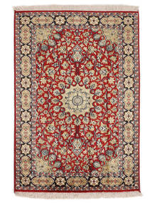66X95 Kashmir Ren Silke Teppe Orientalsk Brun/Mørk Rød (Silke, India) Carpetvista
