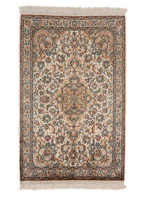 絨毯 オリエンタル カシミール ピュア シルク 62X97 茶色/ベージュ (絹, インド)