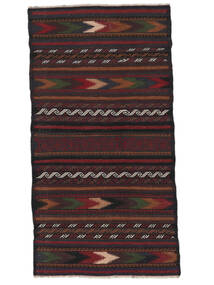 Afghan Vintage Kilim Rug 103X198 Black/Dark Red Wool, Afghanistan Carpetvista
