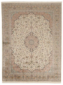 279X367 絨毯 カシミール ピュア シルク オリエンタル 茶色/オレンジ 大きな (絹, インド) Carpetvista