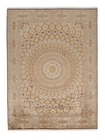 絨毯 カシミール ピュア シルク 276X368 茶色/オレンジ 大きな (絹, インド)