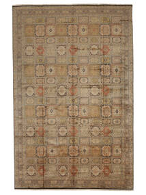 354X542 絨毯 カシミール ピュア シルク オリエンタル 茶色 大きな (絹, インド) Carpetvista