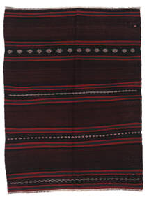  Afghan Vintage Kelim Matot 125X164 Vintage Villamatto Musta/Tummanpunainen Pieni Matto Carpetvista
