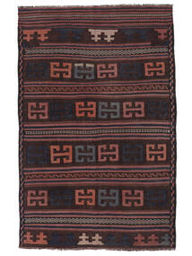 140X212 Tappeto Orientale Afghan Vintage Kilim Nero/Rosso Scuro (Lana, Afghanistan) Carpetvista