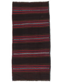  Afghan Vintage Kilim Rug 108X225 Black/Dark Red Carpetvista