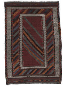 146X223 Tapete Oriental Afegão Vintage Kilim Preto/Castanho (Lã, Afeganistão) Carpetvista