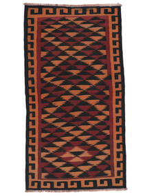 Afghan Vintage Kilim Rug 102X194 Black/Dark Red Wool, Afghanistan Carpetvista