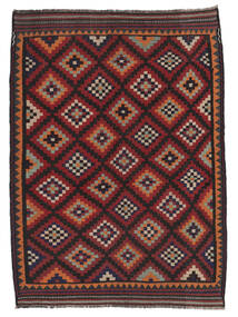 Afghan Vintage Kelim Tæppe 146X200 Sort/Mørkerød Uld, Afghanistan Carpetvista