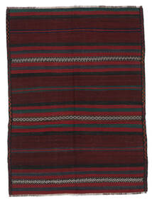 Afghan Vintage Kelim Teppich 134X181 Schwarz/Dunkelrot Wolle, Afghanistan Carpetvista