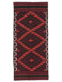  Orientalsk Afghan Vintage Kelim Teppe 113X252Løpere Svart/Mørk Rød Ull, Afghanistan Carpetvista