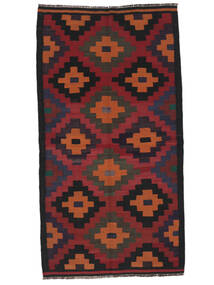  108X208 Afghan Vintage Kilim Rug Black/Dark Red Afghanistan Carpetvista
