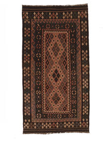 Afghan Vintage Kelim Teppe 104X196 Svart/Mørk Rød Ull, Afghanistan Carpetvista