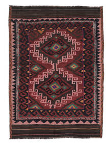 Afghan Vintage Kelim Teppe 143X203 Svart/Mørk Rød Ull, Afghanistan Carpetvista