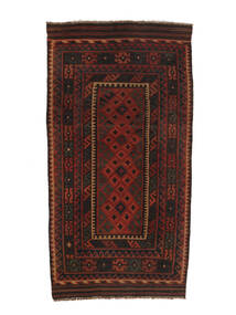 102X200 Afghan Vintage Kelim Matot Matto Itämainen Musta/Tummanpunainen (Villa, Afganistan) Carpetvista