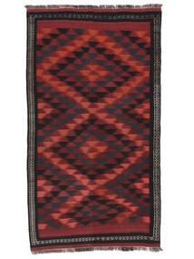 123X215 Afghan Vintage Kilim Rug Oriental Black/Dark Red (Wool, Afghanistan) Carpetvista