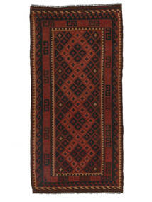 94X180 Afghan Vintage Kelim Teppe Orientalsk Løpere Svart/Mørk Rød (Ull, Afghanistan) Carpetvista
