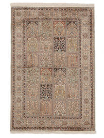 絨毯 カシミール ピュア シルク 125X185 茶色/オレンジ (絹, インド)
