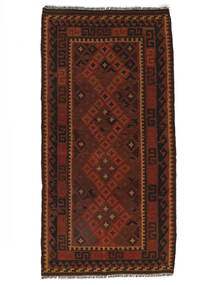  104X200 Afghan Vintage Kelim Teppe Svart/Mørk Rød Afghanistan Carpetvista