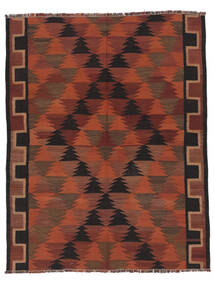  147X184 Afghan Vintage Kelim Matot Matto Tummanpunainen/Musta Afganistan Carpetvista