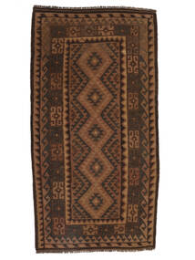  Afghan Vintage Kelim Vloerkleed 104X206 Zwart/Bruin Carpetvista