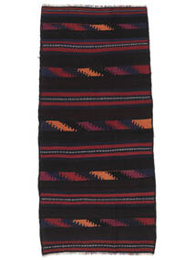  Afegão Vintage Kilim Tapete 91X196 Vintage Lã Preto/Vermelho Escuro Pequeno Carpetvista