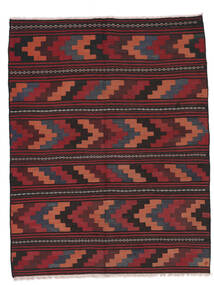  Itämainen Afghan Vintage Kelim Matot Matto 136X177 Musta/Tummanpunainen Villa, Afganistan Carpetvista