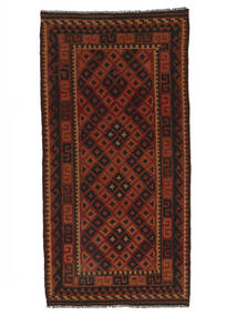  100X205 Afghan Vintage Kilim Rug Black/Dark Red Afghanistan Carpetvista